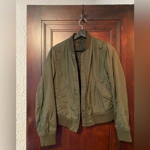 Olive green bomber jacket. Size small.